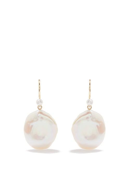 Mizuki - Baroque Pearl & 14kt Gold Earrings - Womens - Pearl