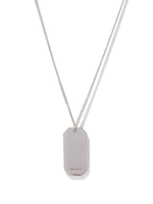 Saint Laurent - Id Tag Necklace - Womens - Silver