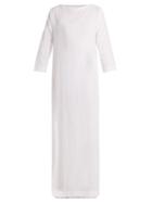 Matchesfashion.com Casa Nata - Boatline Cotton Gauze Dress - Womens - White