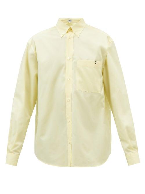 Loewe - Anagram-embroidered Cotton-poplin Shirt - Mens - Yellow