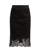 Matchesfashion.com Dolce & Gabbana - Floral Lace Pencil Skirt - Womens - Black