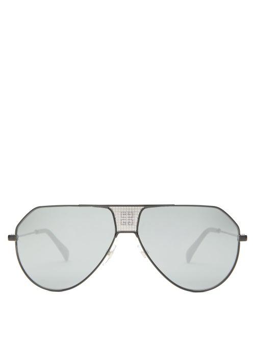 Matchesfashion.com Givenchy - Gv 7137/s Aviator Metal Sunglasses - Mens - Black