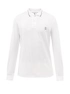 Brunello Cucinelli - Logo-embroidered Cotton-jersey Polo Shirt - Mens - White