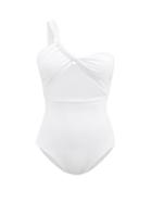 Sara Cristina - Narcissus Cutout One-shoulder Swimsuit - Womens - White