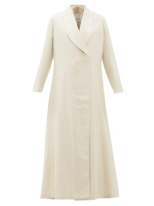 Matchesfashion.com Giuliva Heritage Collection - The Angelica Herringbone Weave Cotton Blend Coat - Womens - Ivory
