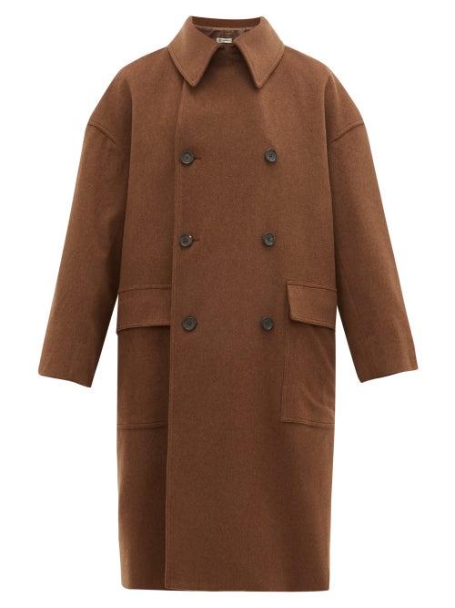 Matchesfashion.com Connolly - Oversized Double Breasted Wool Coat - Mens - Brown Multi