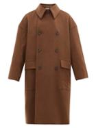 Matchesfashion.com Connolly - Oversized Double Breasted Wool Coat - Mens - Brown Multi