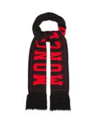 Matchesfashion.com Moncler - Football Logo Wool Blend Scarf - Mens - Black