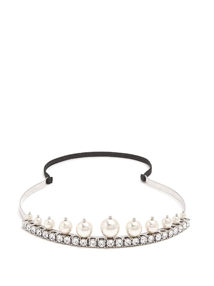 Miu Miu Faux-pearl And Swarovski Crystal Headband