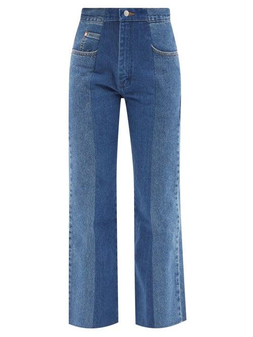 E.l.v. Denim - The Flare Contrast Jeans - Womens - Blue