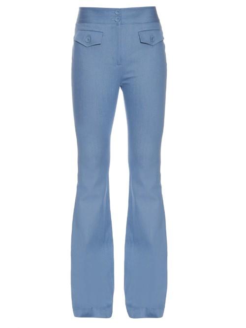 Adam Lippes Flared Stretch-cotton Trousers