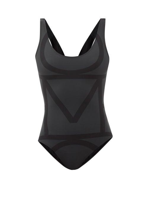 Ladies Beachwear Totme - Logo-print Swimsuit - Womens - Black