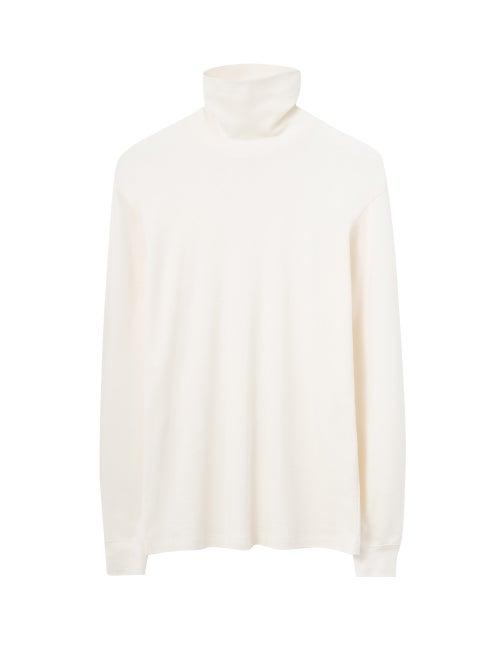Lemaire - High-neck Jersey Long-sleeved T-shirt - Mens - White