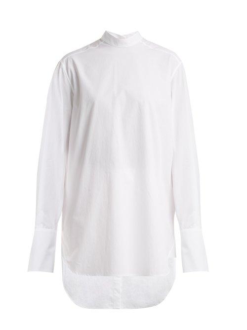 Matchesfashion.com Summa - Mandarin Collar Cotton Poplin Shirt - Womens - White