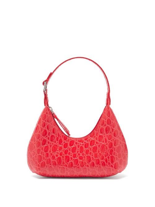 Matchesfashion.com By Far - Baby Amber Mini Croc-effect Leather Shoulder Bag - Womens - Red