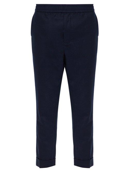 Matchesfashion.com Ami - Cropped Slim Leg Wool Trousers - Mens - Navy