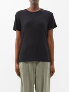 Raey - Organic Cotton-blend Sheer Rib T-shirt - Womens - Black