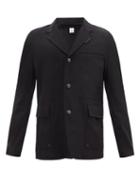 Mens Rtw Burberry - Press-stud Cotton-blend Twill Blazer - Mens - Navy