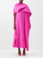 Valentino - Crepe Couture Draped Wool-blend Dress - Womens - Pink