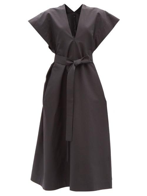 Petar Petrov - Akira Belted Cotton-blend Poplin Dress - Womens - Black