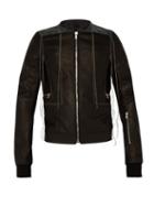 Matchesfashion.com Rick Owens - Rotterness Denim Patch Strand Leather Jacket - Mens - Multi