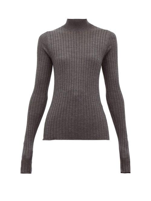 Matchesfashion.com Acne Studios - Kulia Ribbed Knit Wool Sweater - Womens - Grey