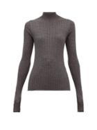 Matchesfashion.com Acne Studios - Kulia Ribbed Knit Wool Sweater - Womens - Grey