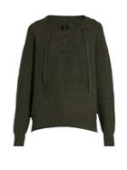 Nili Lotan Alix Lace-front Cashmere Sweater