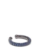 Matchesfashion.com Lynn Ban - Orbital Sapphire & Rhodium Single Ear Cuff - Womens - Blue
