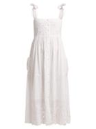 Matchesfashion.com Juliet Dunn - Broderie Anglaise Cotton Midi Dress - Womens - White
