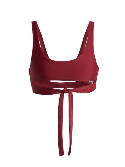 Matchesfashion.com Jade Swim - Bond Tie Straps Bikini Top - Womens - Burgundy