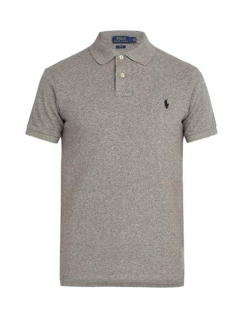 Matchesfashion.com Polo Ralph Lauren - Cotton Piqu Polo Shirt - Mens - Dark Grey