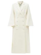 Matchesfashion.com Fendi - Bell-sleeve Double-breasted Wool-blend Coat - Womens - White