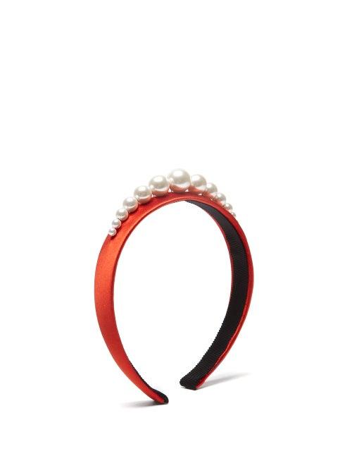 Matchesfashion.com Benot Missolin - Stella Faux Pearl Embellished Headband - Womens - Black
