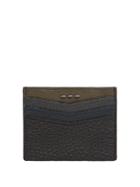 Fendi Stitch-embellished Grained-leather Cardholder