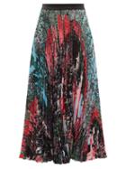 Matchesfashion.com Christopher Kane - Mindscape-print Pleated Crepe Midi Skirt - Womens - Multi