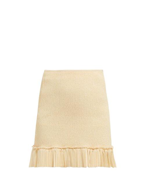 Matchesfashion.com Chlo - Pleated Hem Pliss Mini Skirt - Womens - Beige