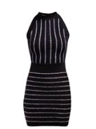 Matchesfashion.com Balmain - Sequinned Knitted Halterneck Mini Dress - Womens - Black Multi