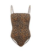 Matchesfashion.com Fisch - Sucre Laced-back Leopard-print Swimsuit - Womens - Leopard