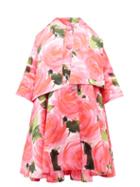 Matchesfashion.com Richard Quinn - Rose Print Trapeze Satin Overcoat - Womens - Pink Multi