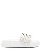 Matchesfashion.com Christian Louboutin - Pool Fun Studded Slides - Mens - White
