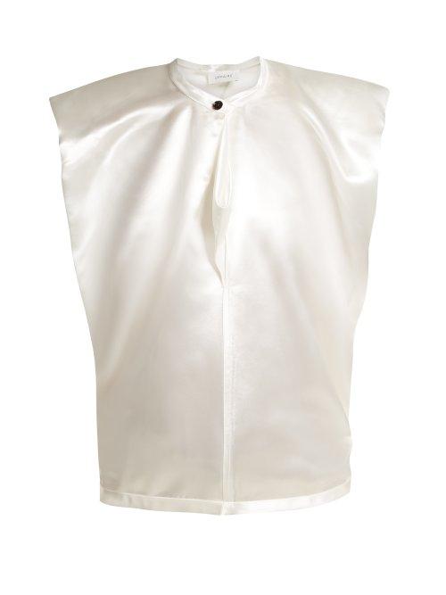 Matchesfashion.com Lemaire - Round Neck Satin Top - Womens - White