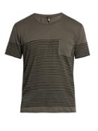 Dan Ward Striped Patch-pocket Cotton T-shirt