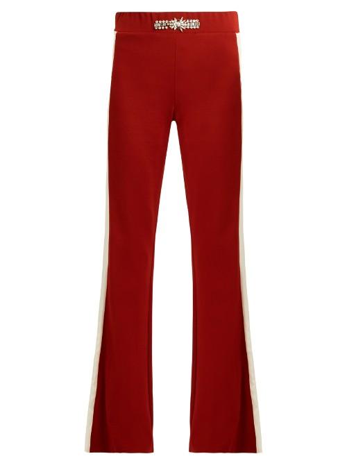 Wales Bonner Angelo Embellished Flared Wool-blend Trousers