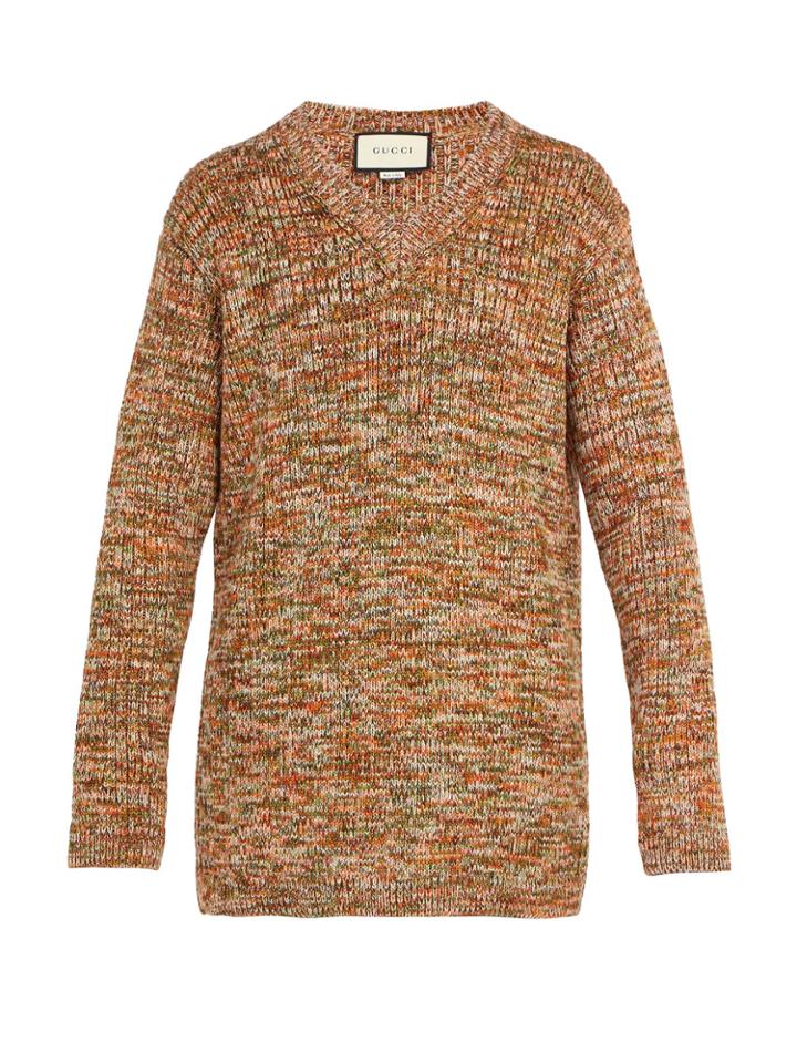 Gucci V-neck Wool-blend Sweater