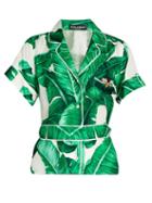 Dolce & Gabbana Banana Leaf-print Silk-twill Shirt