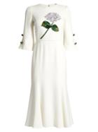 Dolce & Gabbana Sequin-embellished Flower-appliqu Cady Dress