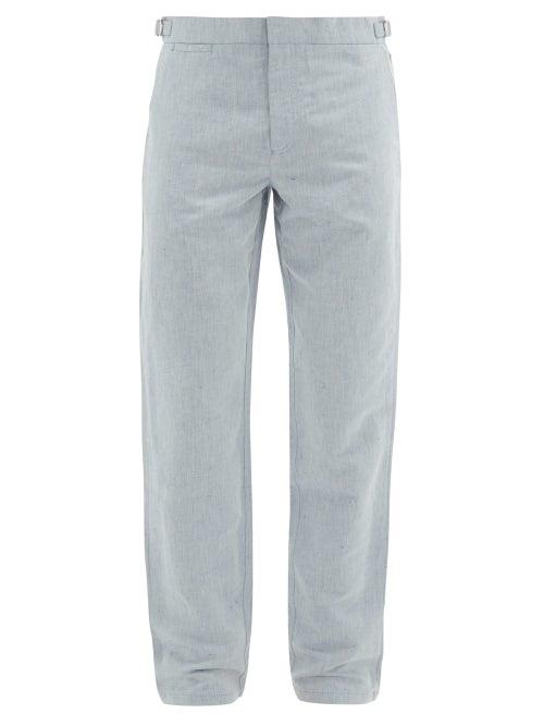 Matchesfashion.com Orlebar Brown - Griffon Linen Blend Trousers - Mens - Blue