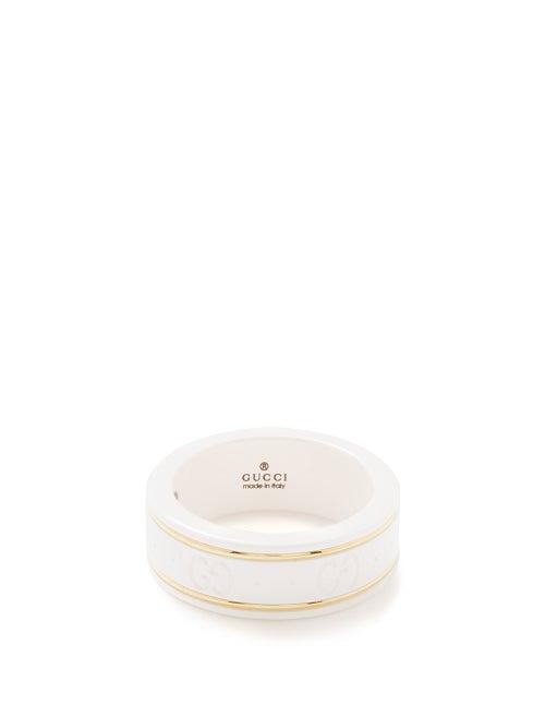 Gucci - Icon Zirconia & 18kt Gold Ring - Womens - White