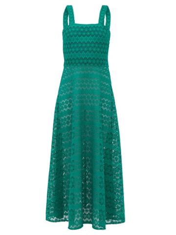 Matchesfashion.com Gioia Bini - Lucinda Macram Lace Maxi Dress - Womens - Green